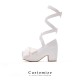 Iris Corolla Customize A Strap Up Chunky Platform Shoes(Reservation/4 Colours/Full Payment Without Shipping)